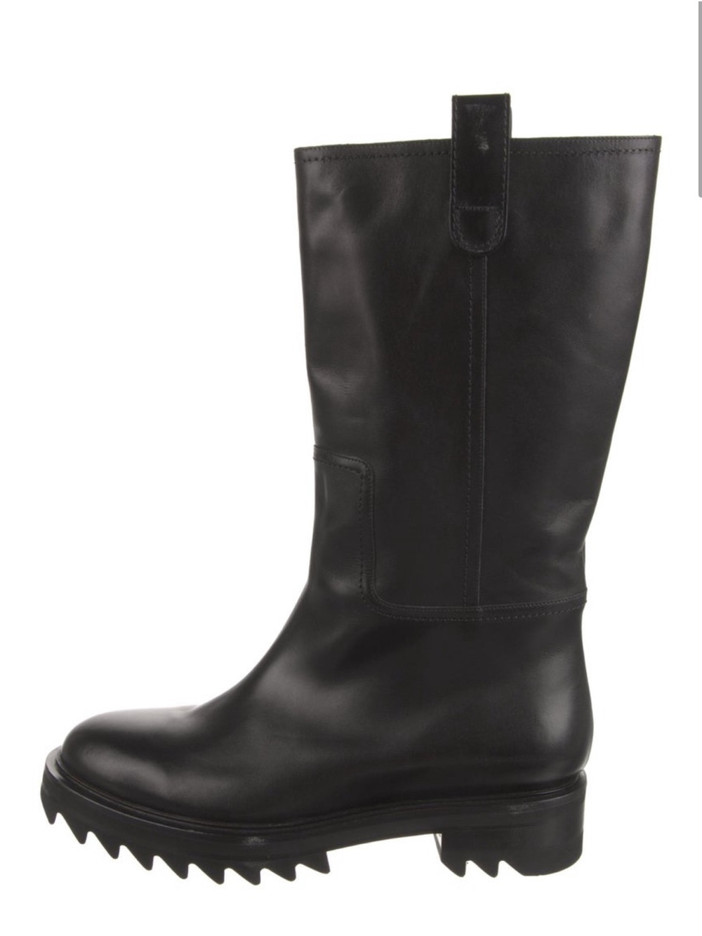 Tamara Mellon Black Mid-Calf Leather Boots